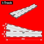 Hacker-Model HCT9655Y - H0 - Gerade 2-gleisig mit Weiche 15° (1 Stück)